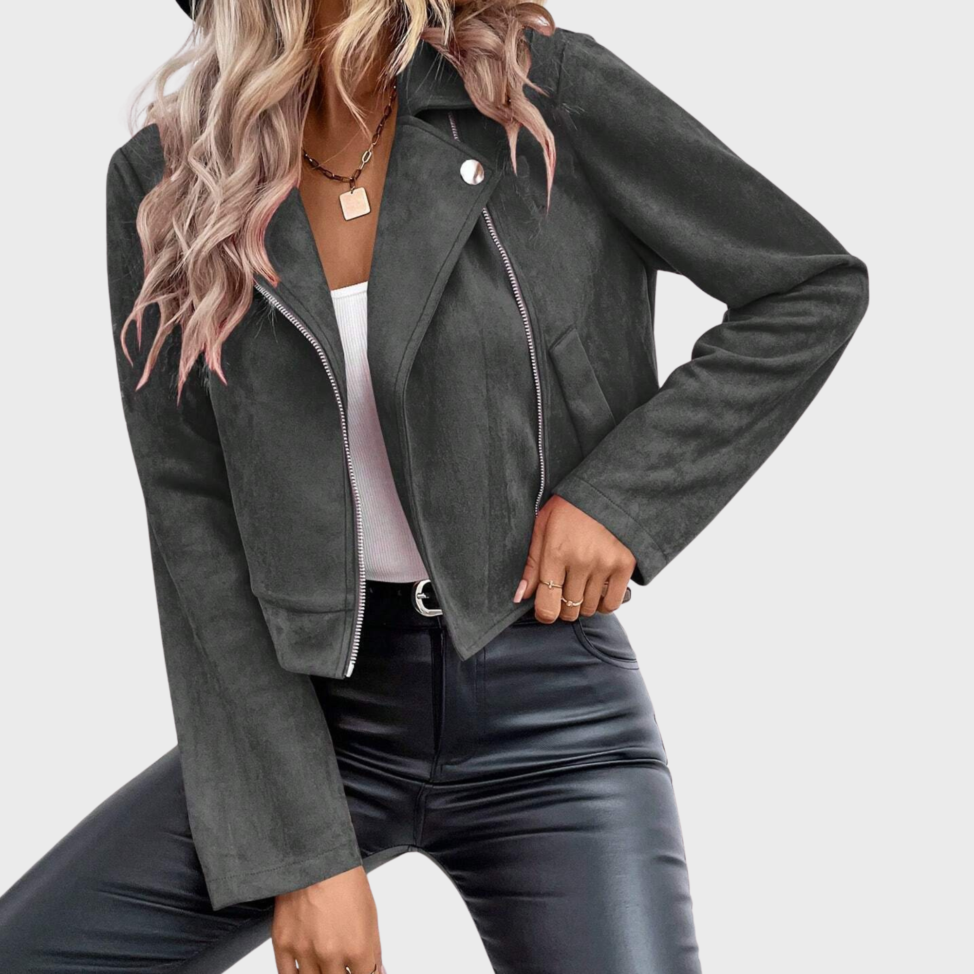 ZUZANA | Semišová elegantní bunda