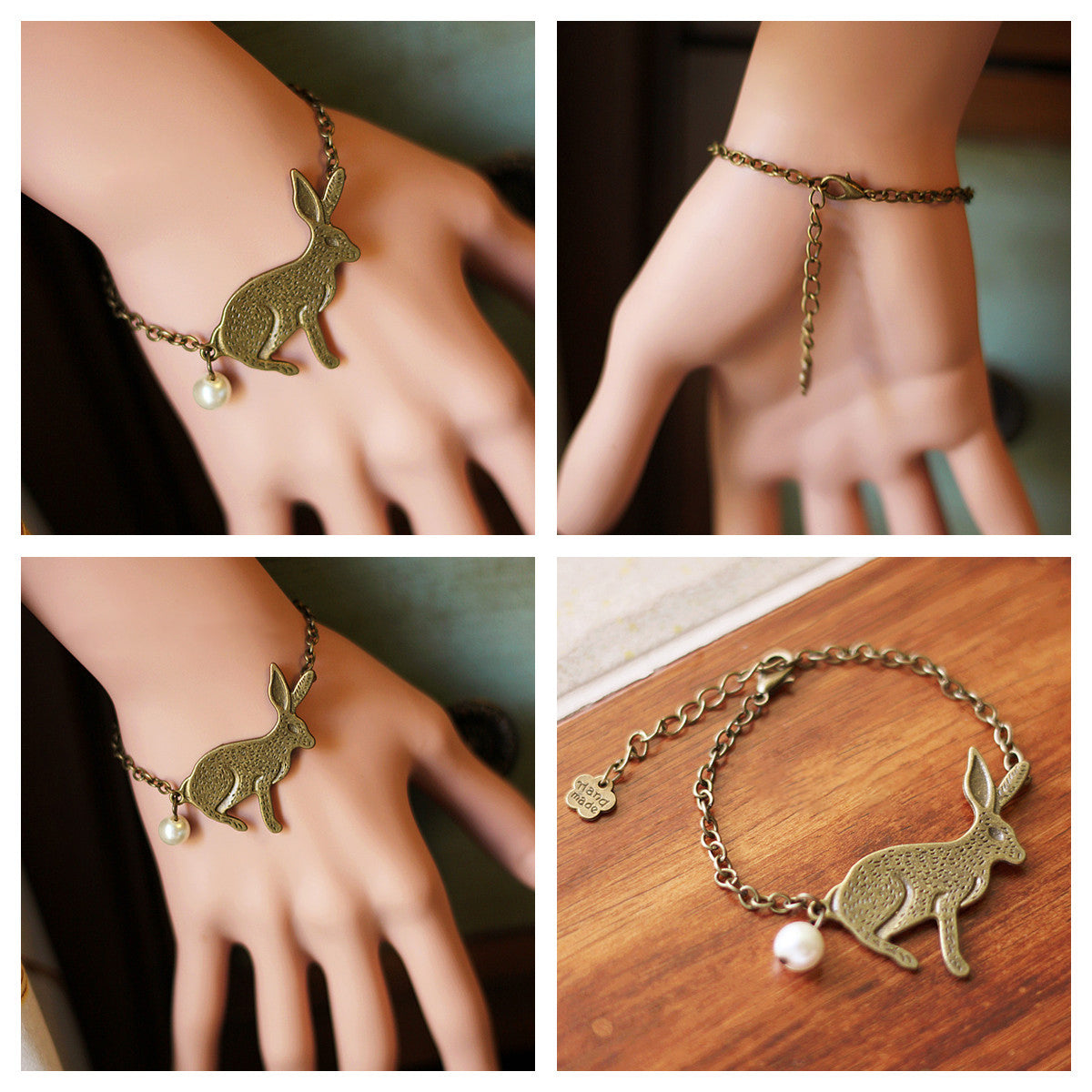 ZUZANA | Vánoční ručně vyrobený náramek s perlovou sněhovou vločkou