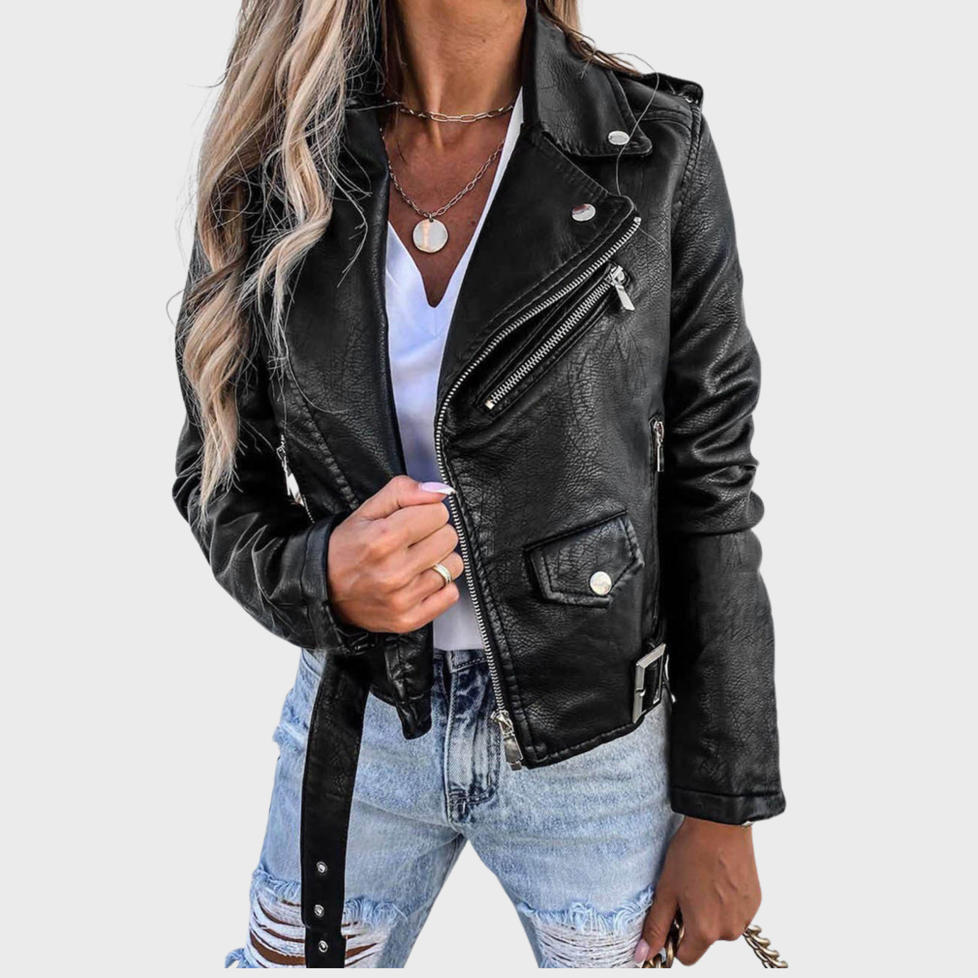 ZUZANA | Kafka Grace Kožená Bunda Prémiová stylová bunda s vypasovaným střihem