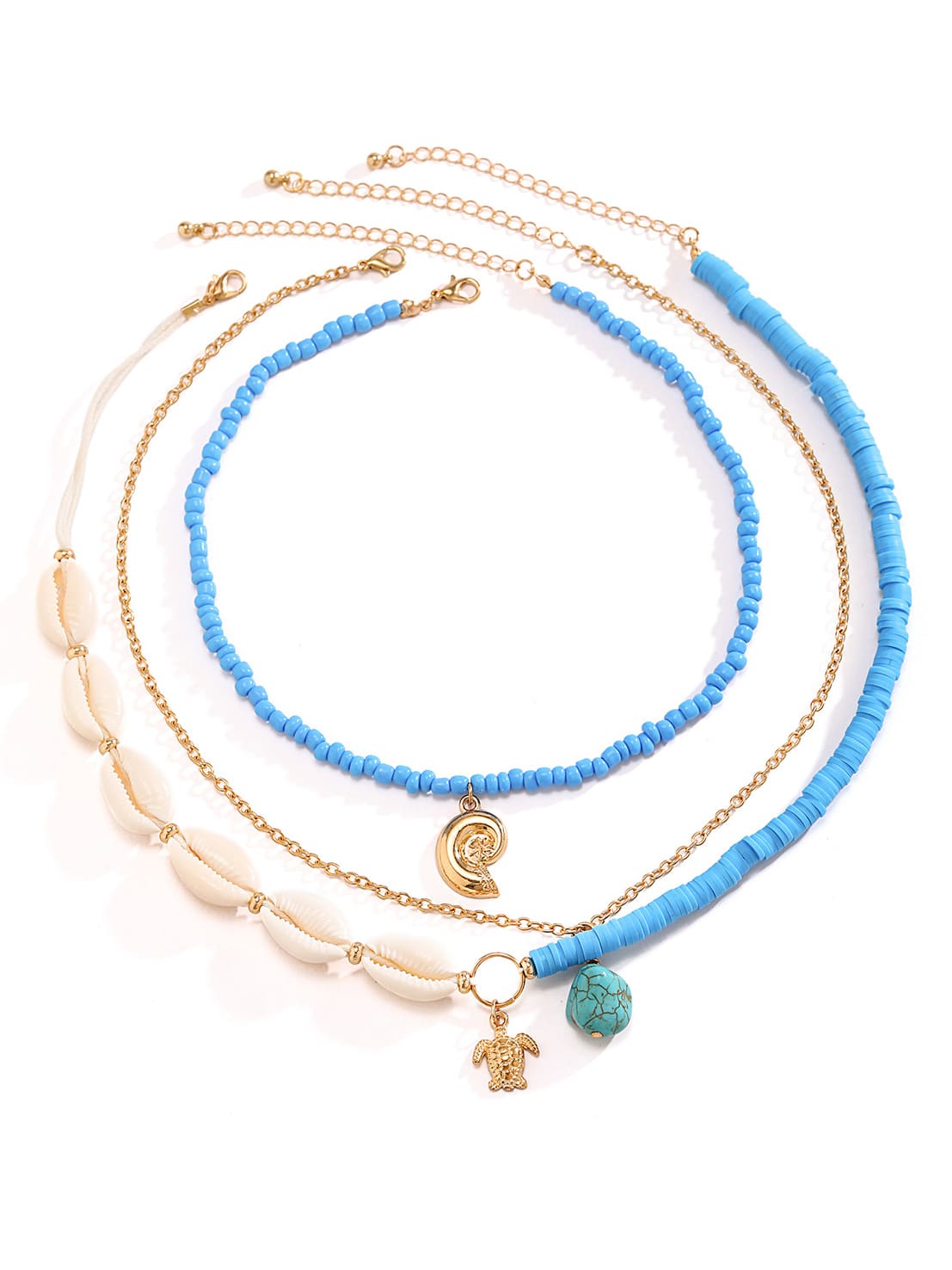 ZUZANA | Náhrdelník s vícero vrstvami Bora Bora s korálky z mušlí - Zlatý