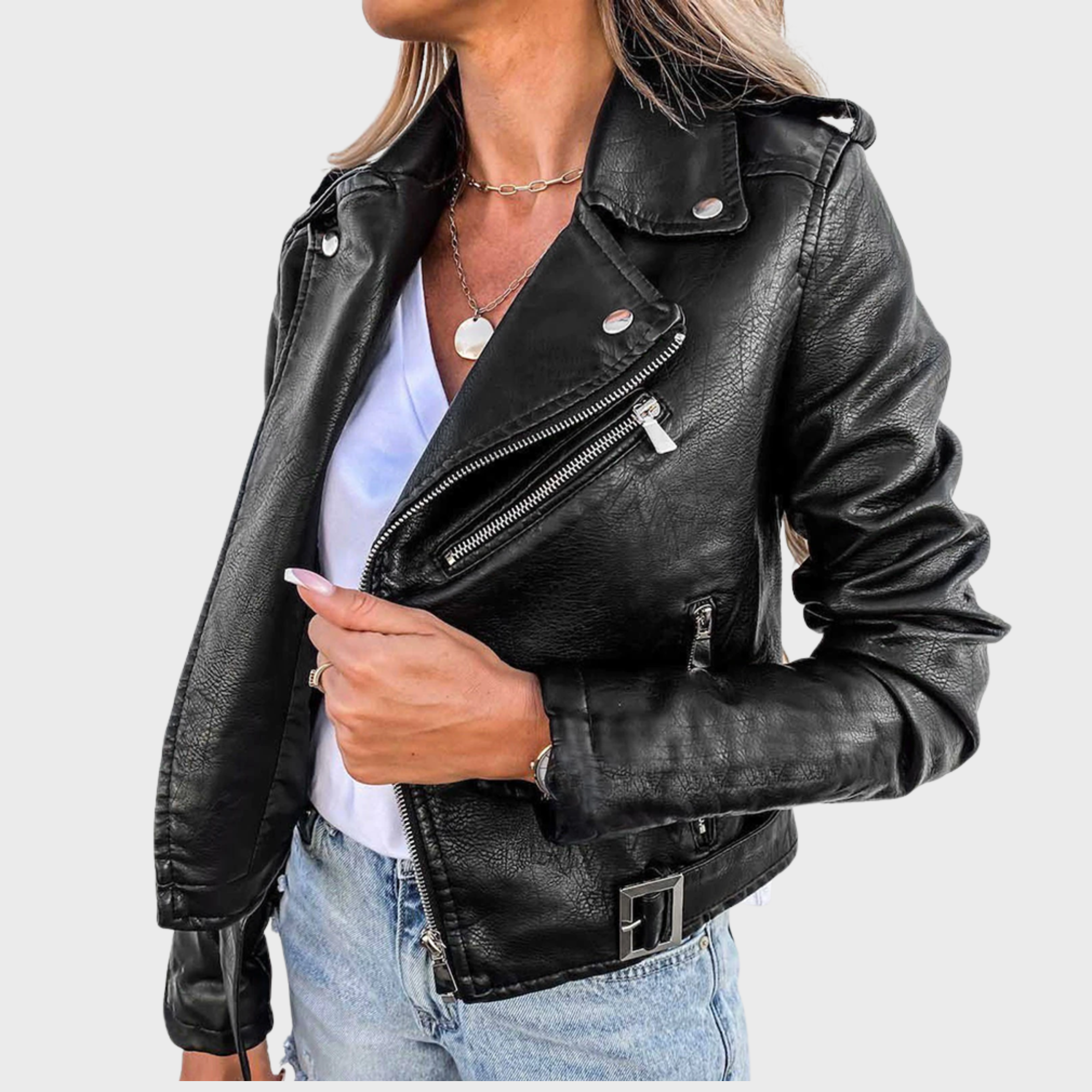 ZUZANA | Kafka Grace Kožená Bunda Prémiová stylová bunda s vypasovaným střihem