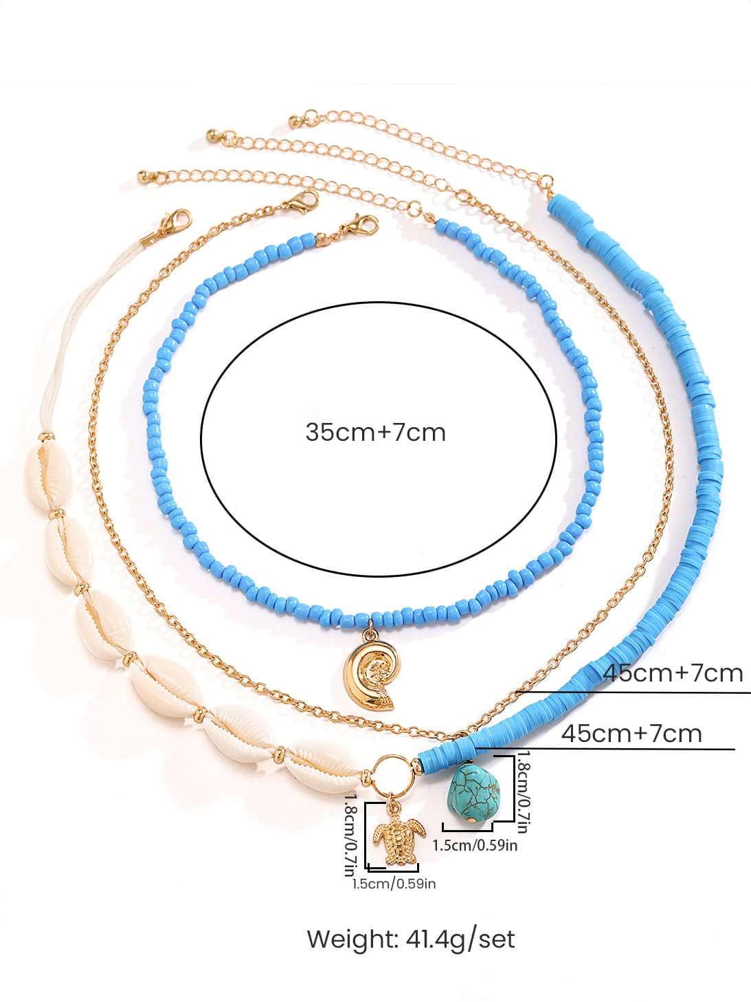 ZUZANA | Náhrdelník s vícero vrstvami Bora Bora s korálky z mušlí - Zlatý