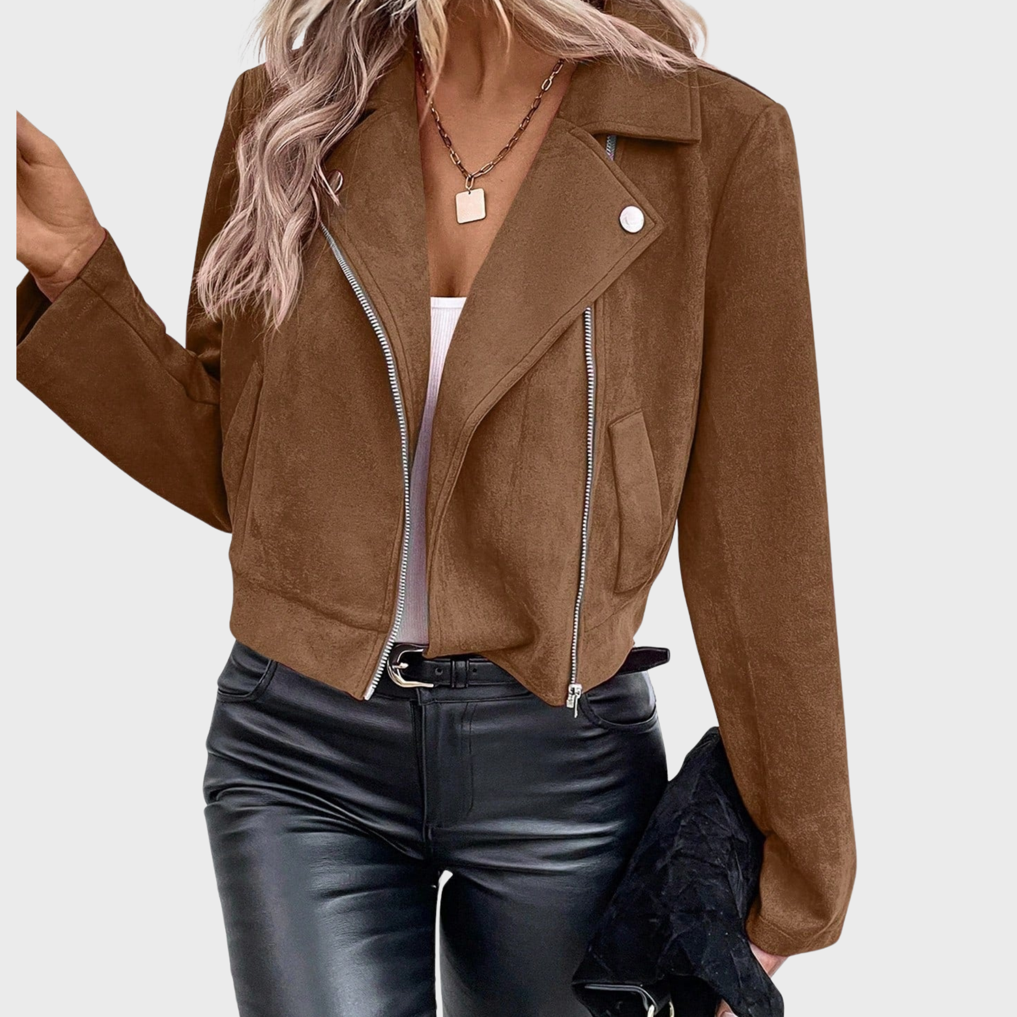 ZUZANA | Semišová elegantní bunda