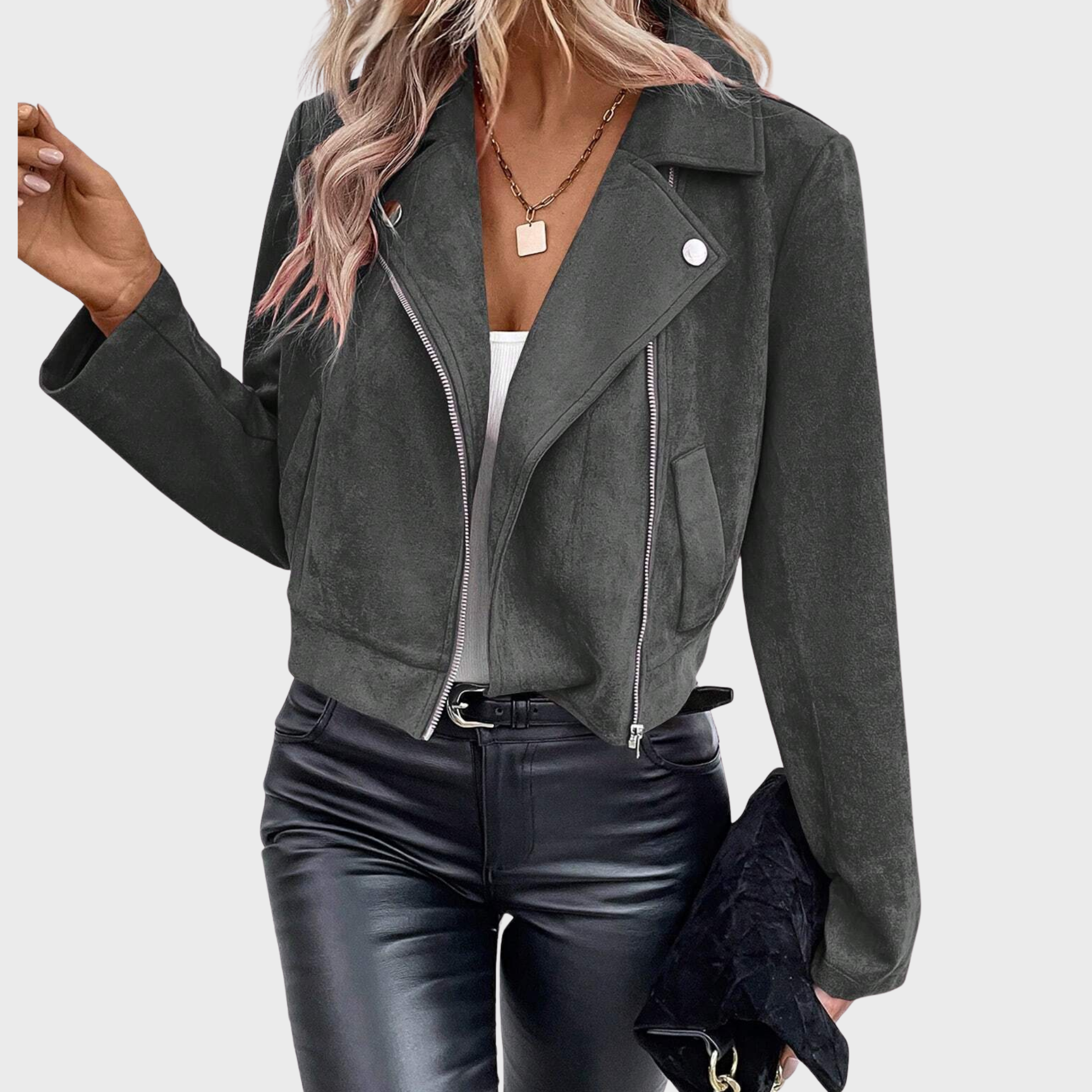 ZUZANA | Semišová elegantní bunda