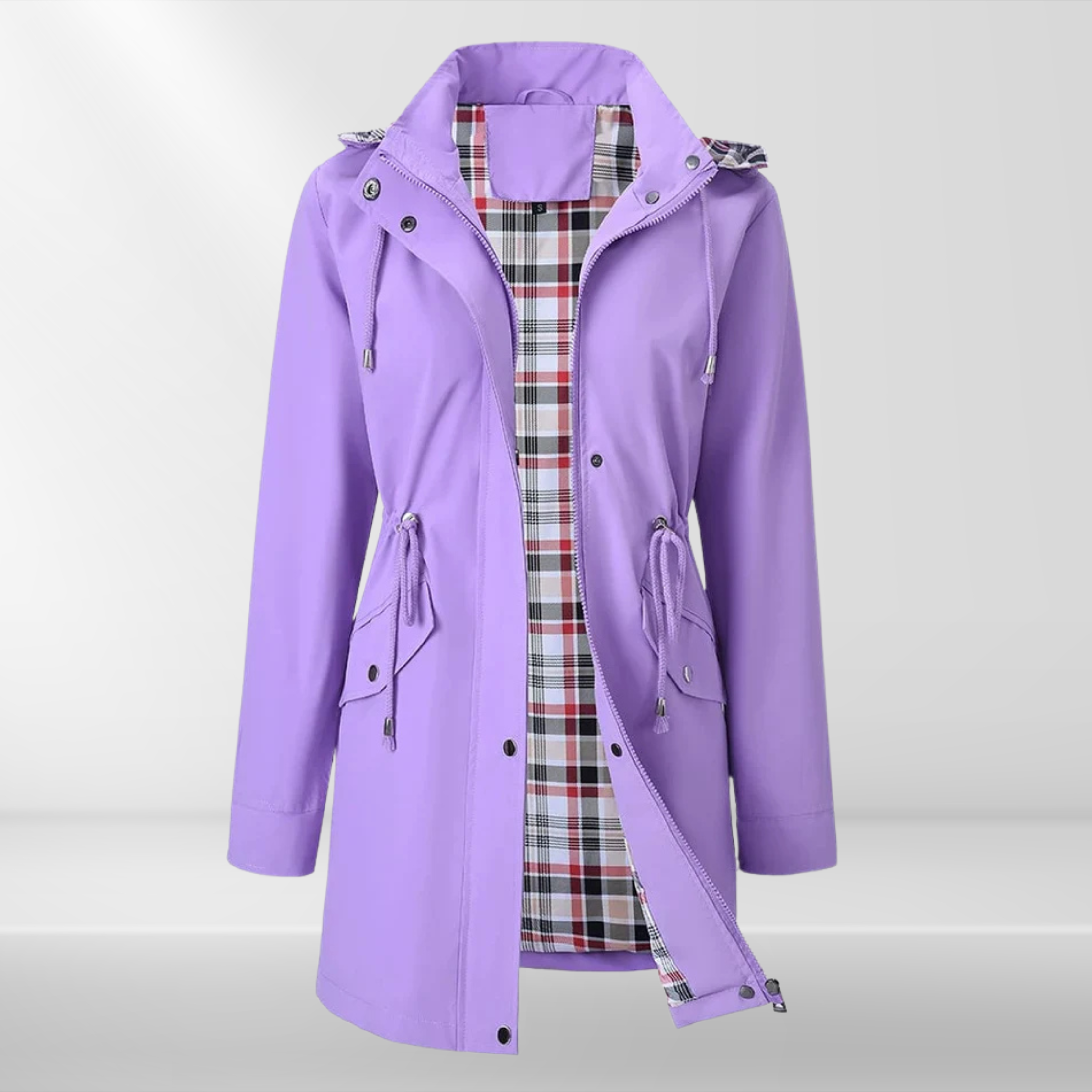 Olivia | Nepromokavá bunda s kostkovanou podšívkou