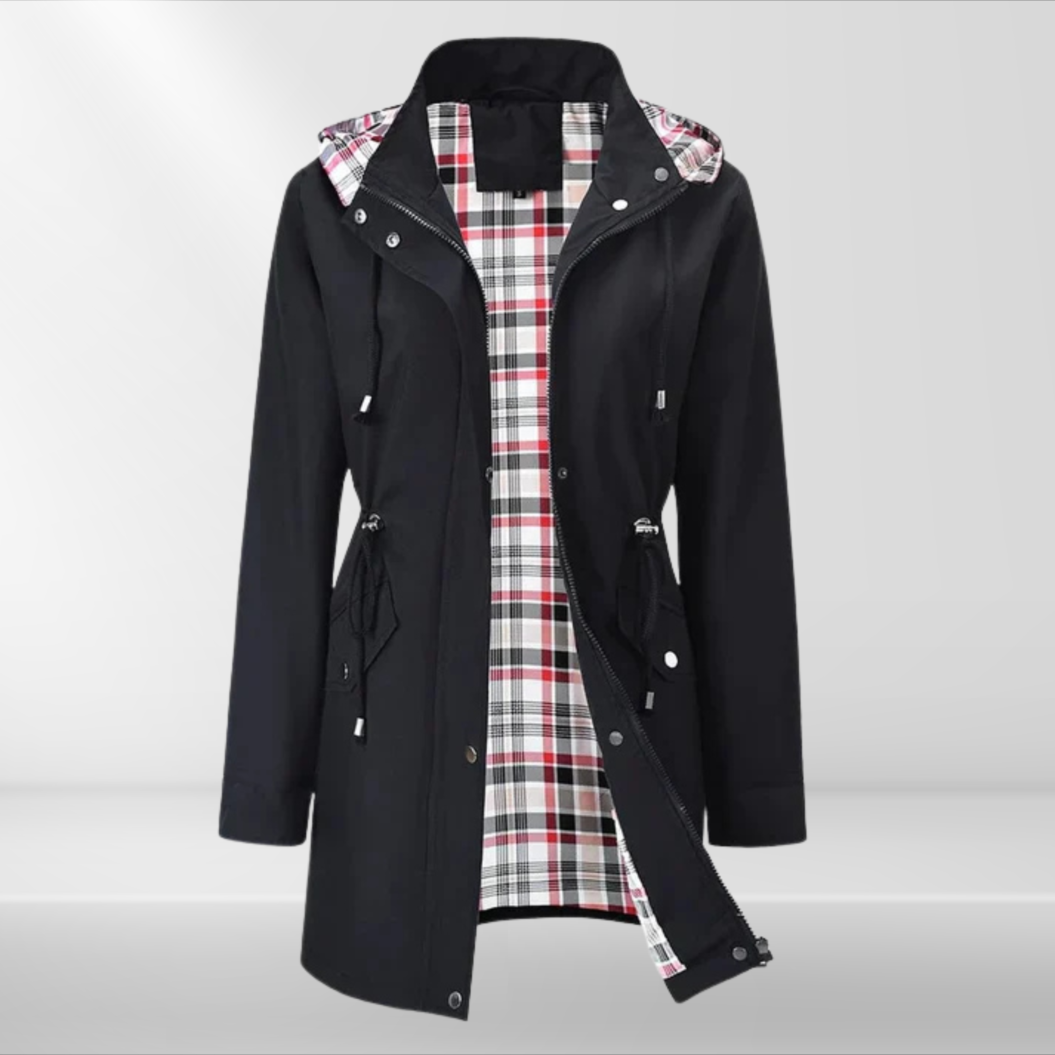 Olivia | Nepromokavá bunda s kostkovanou podšívkou