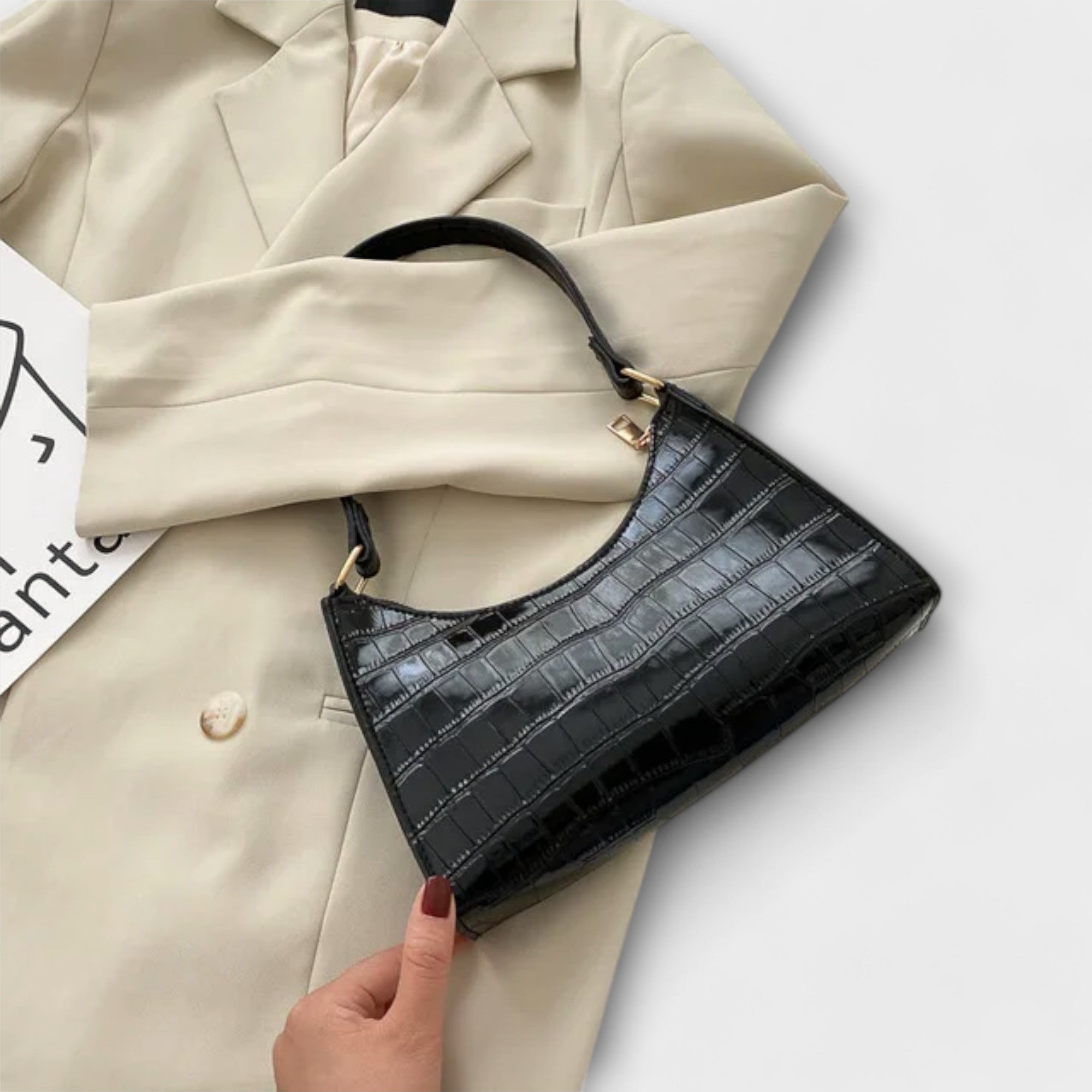 ZUZANA | Lesklá Kožená Taška