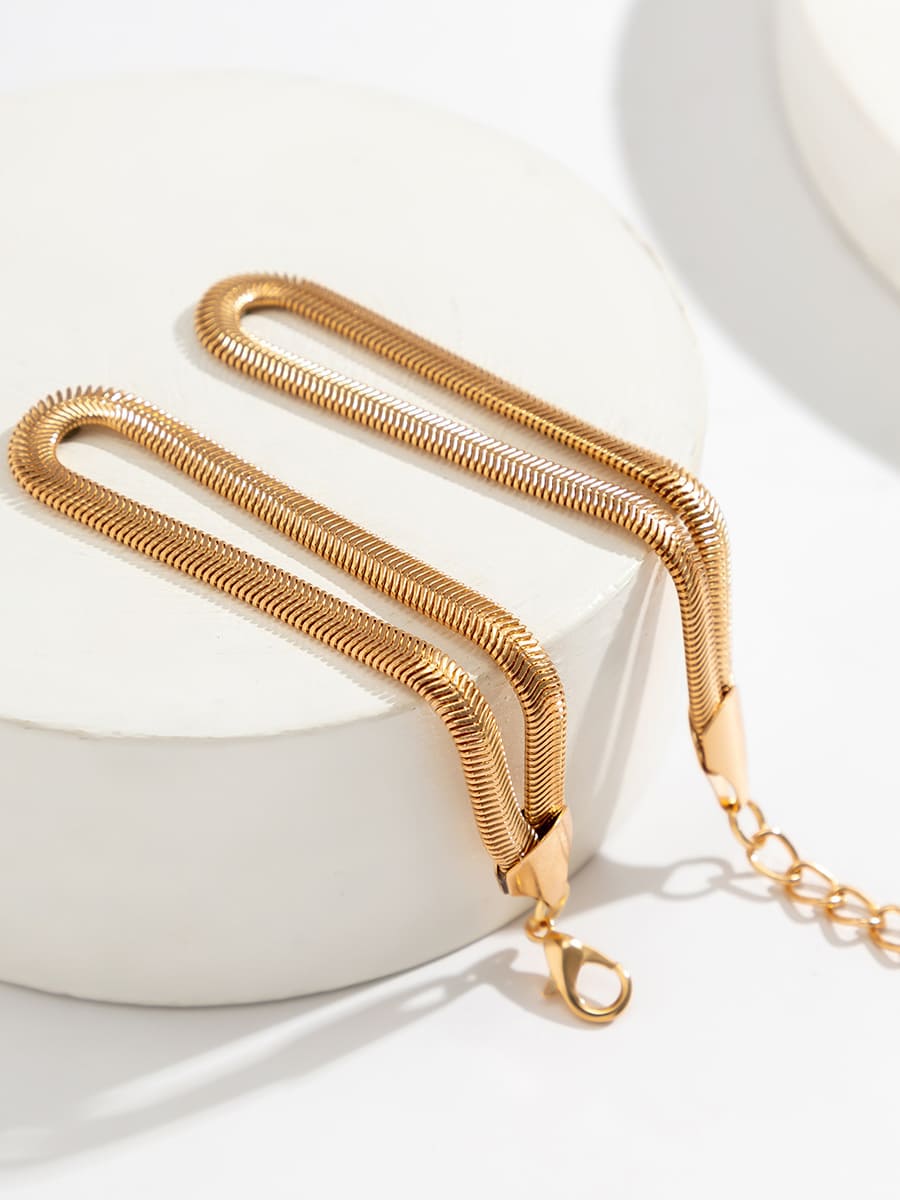 ZUZANA | Náramek z hadí kosti s řetězem