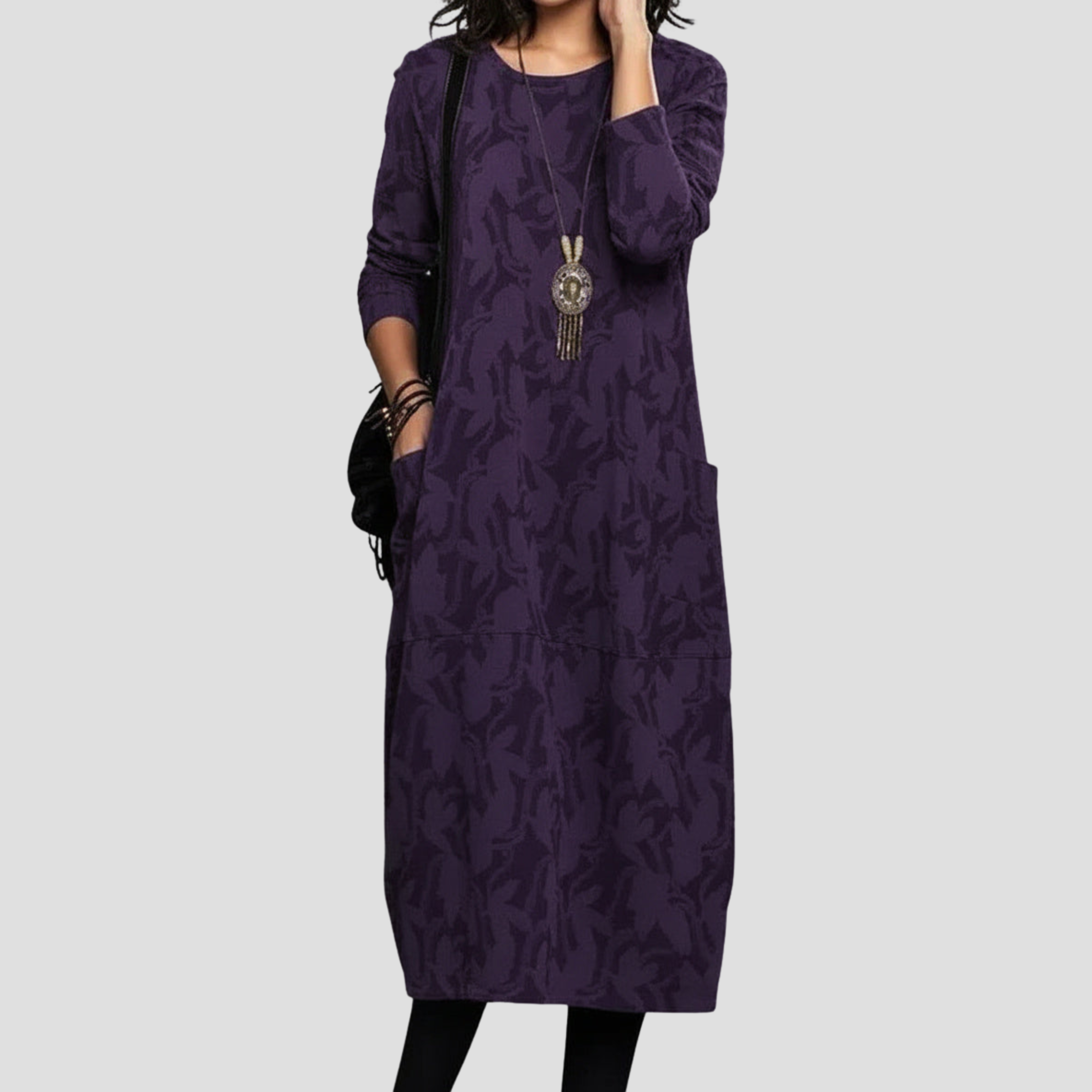 Adriana | Elegantní zimní šaty z žakardu