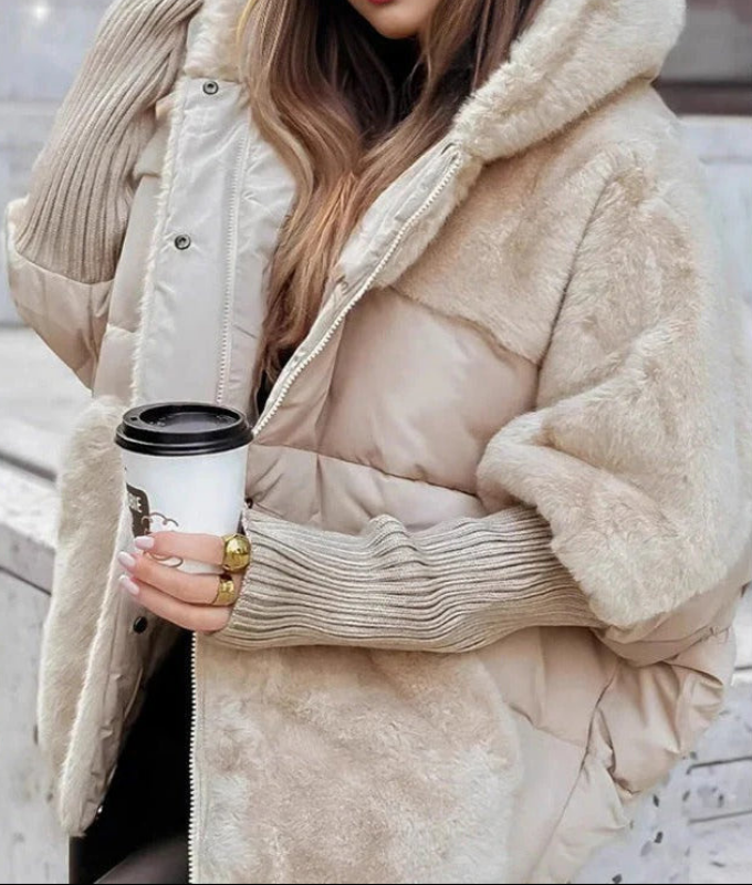 Hana | Hřejivá prošívaná bunda s kožešinou
