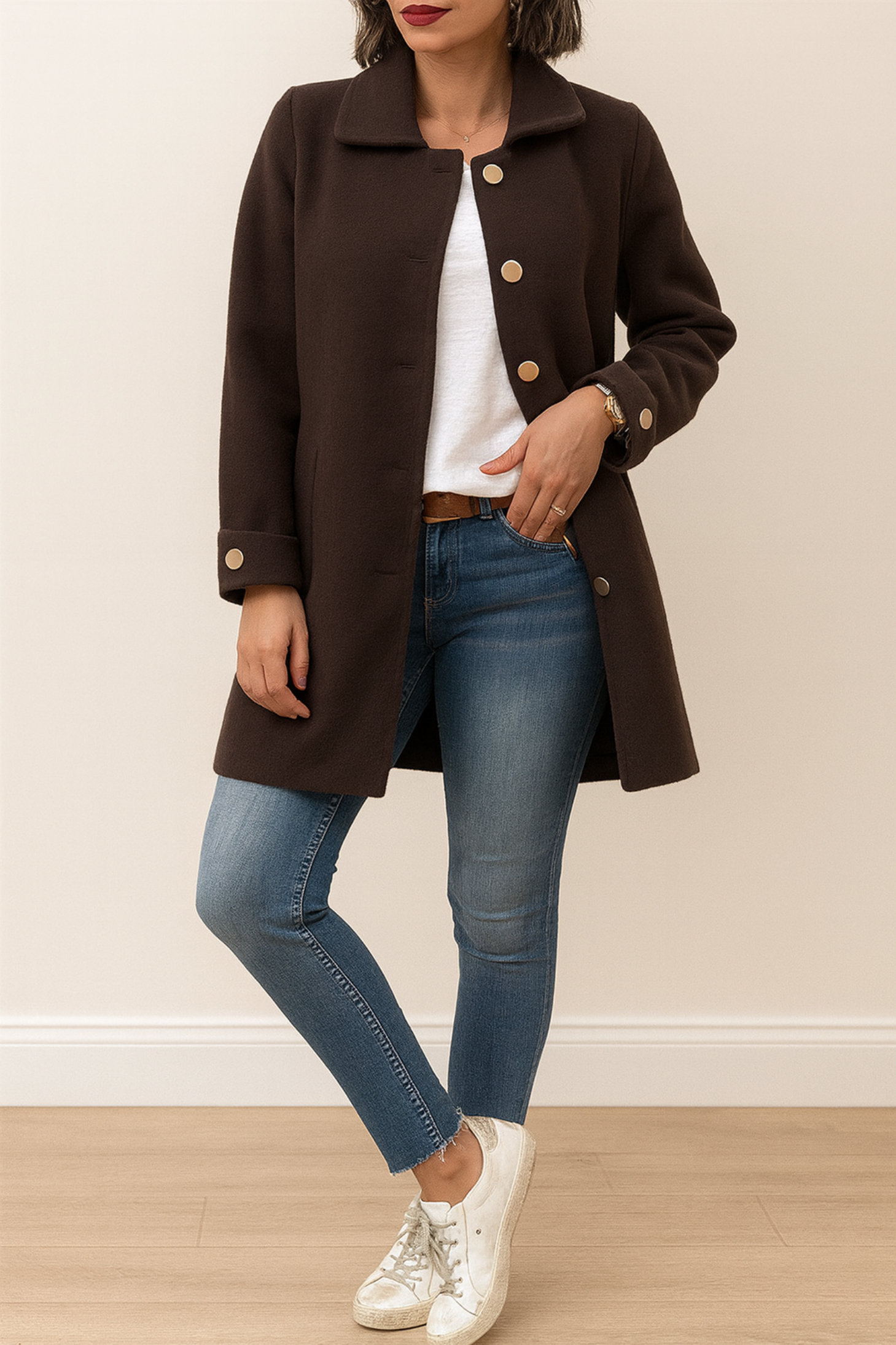 MOANA | Klasický oversize kabát s mašlemi