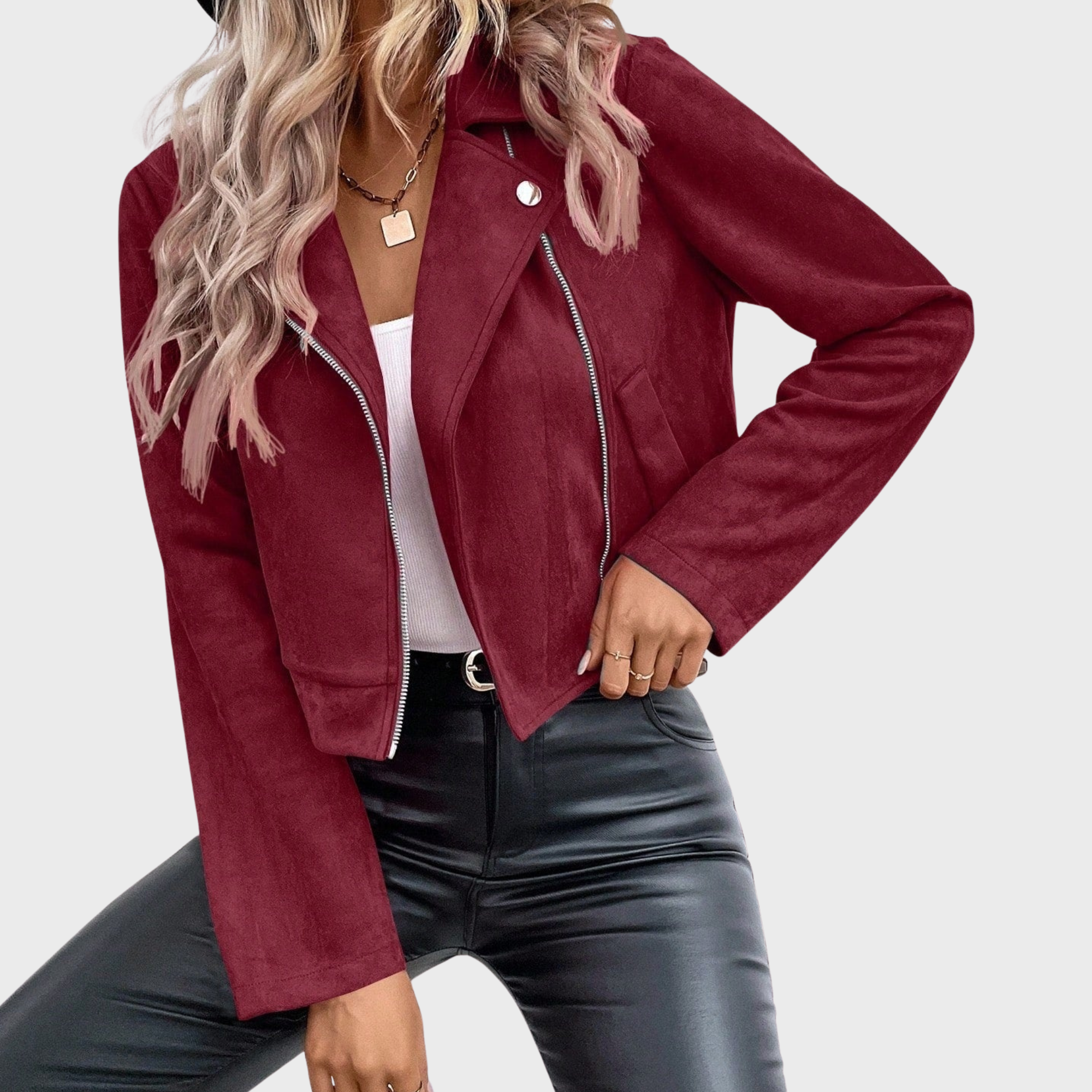 ZUZANA | Semišová elegantní bunda