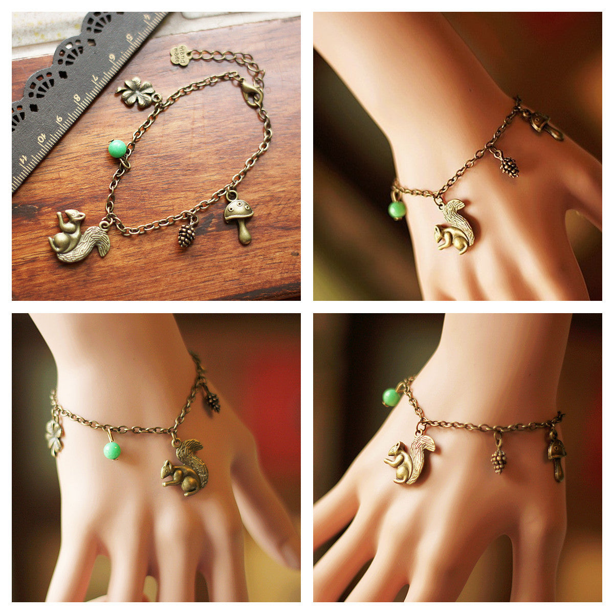 ZUZANA | Vánoční ručně vyrobený náramek s perlovou sněhovou vločkou