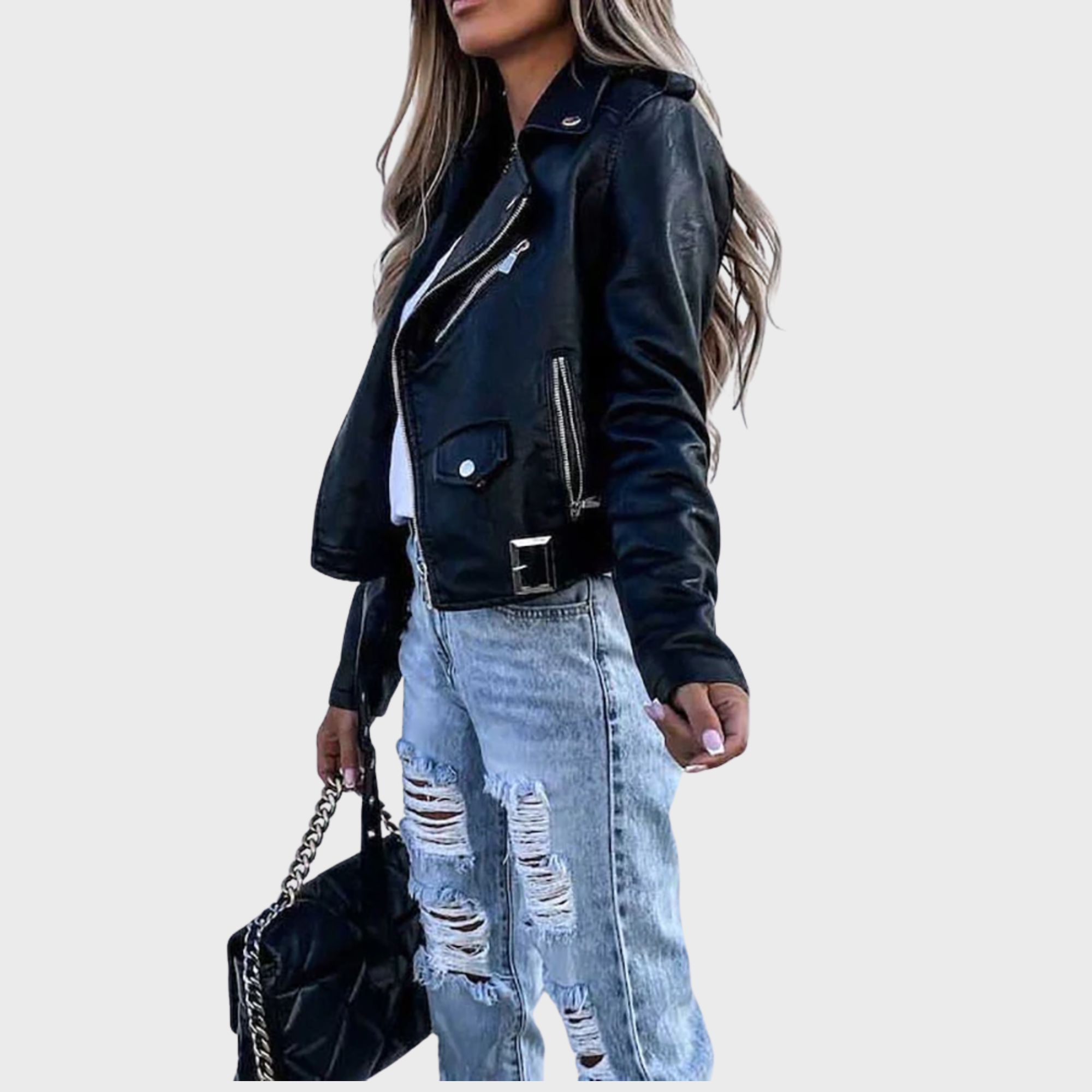 ZUZANA | Kafka Grace Kožená Bunda Prémiová stylová bunda s vypasovaným střihem