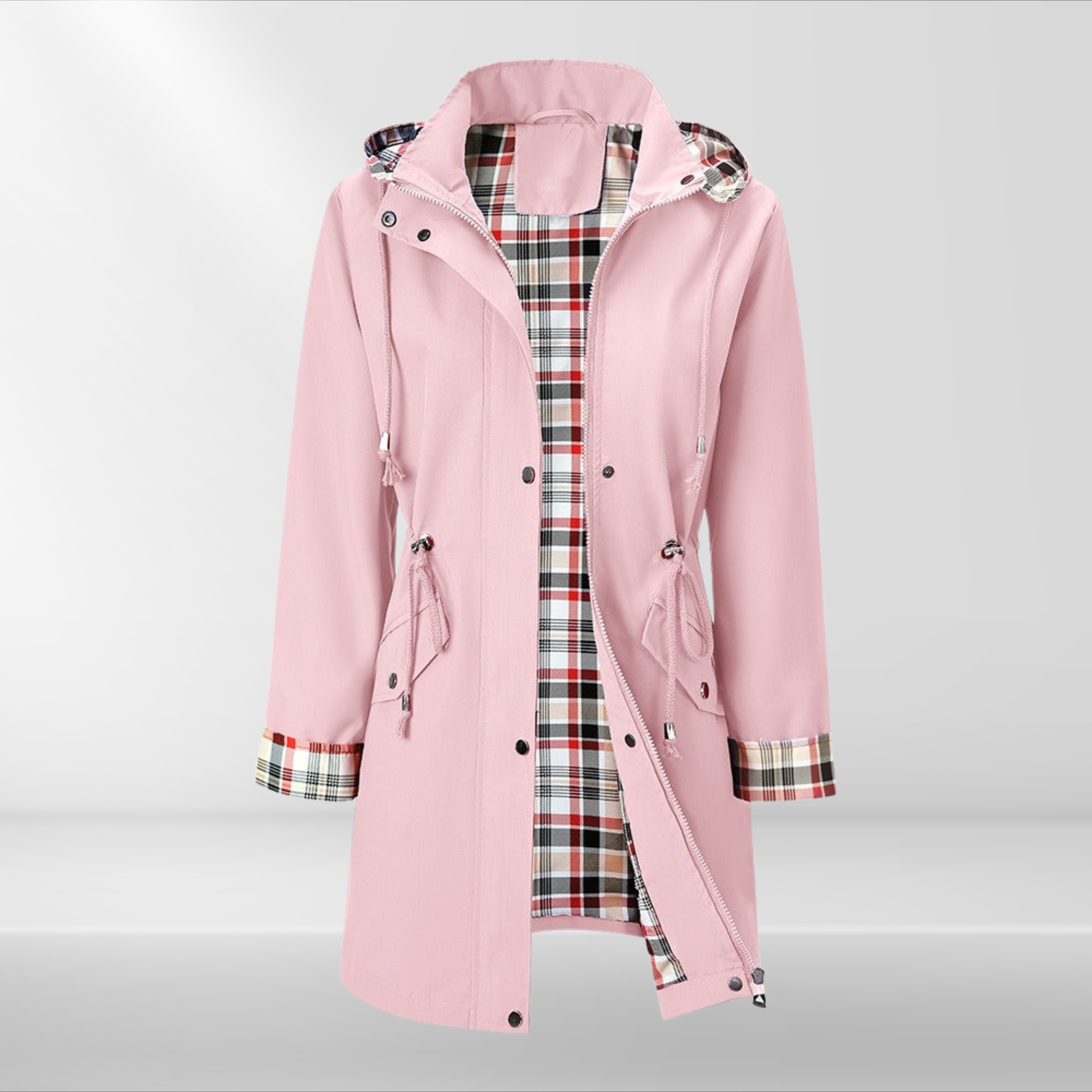 Olivia | Nepromokavá bunda s kostkovanou podšívkou