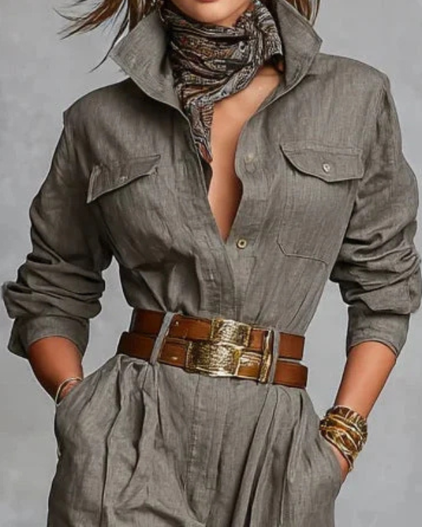 Magda | Elegantní lněný overal