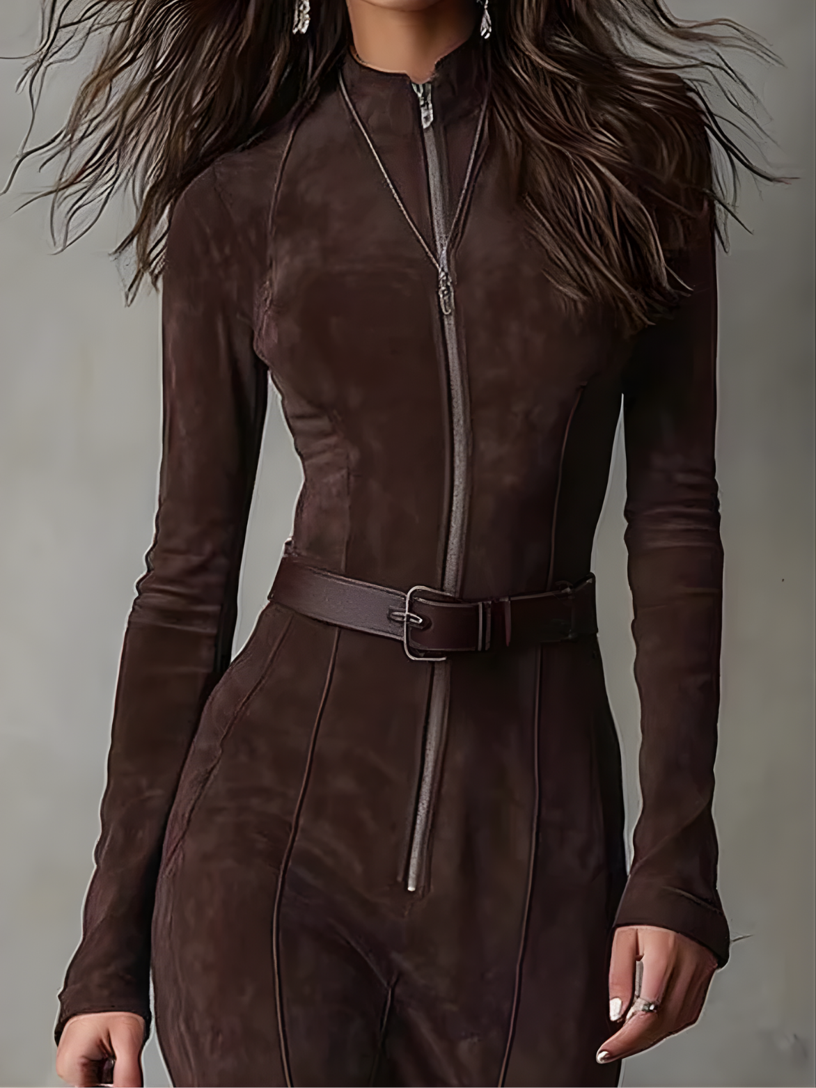 SOFIA | Elegantní semišové šaty s páskem