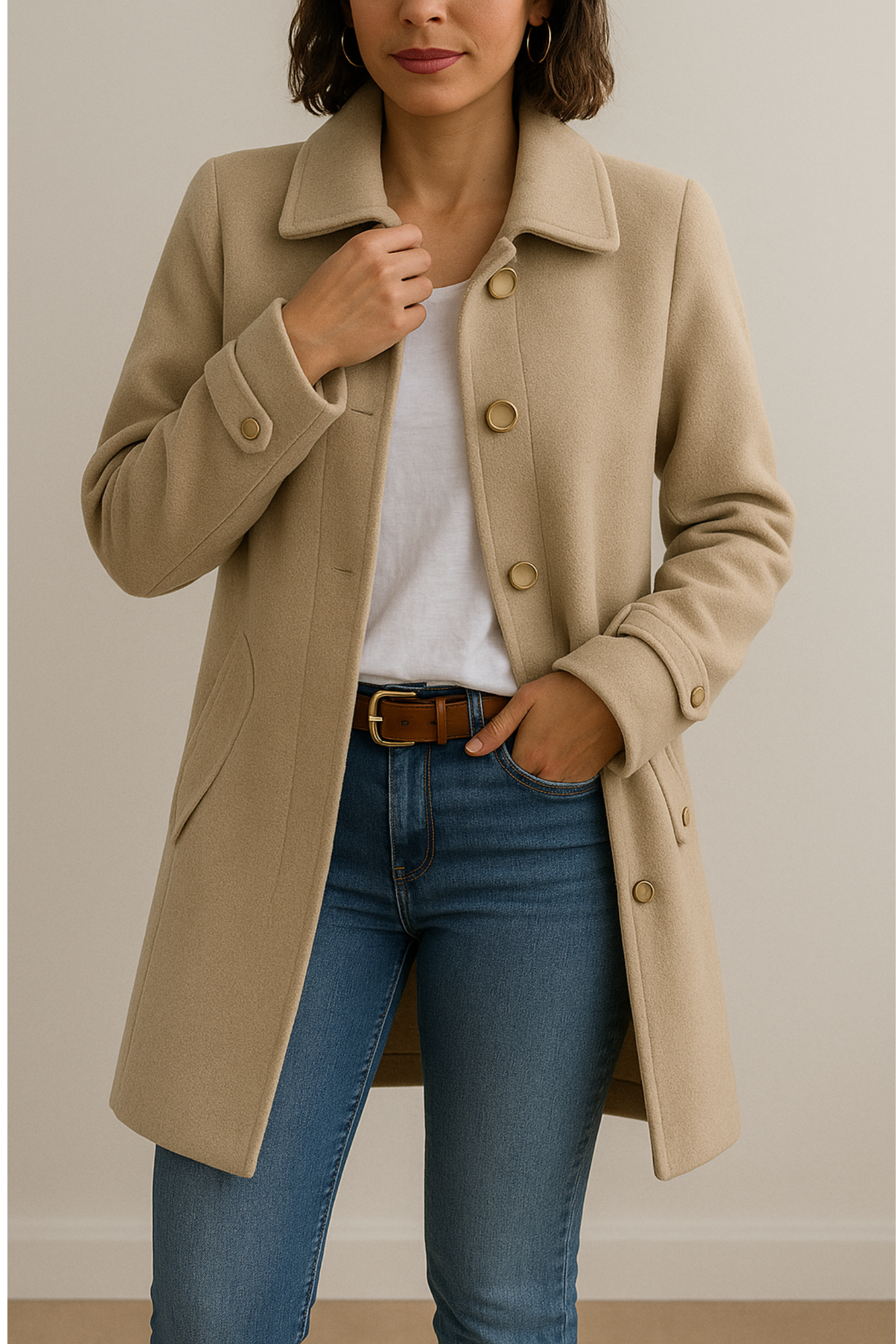 MOANA | Klasický oversize kabát s mašlemi