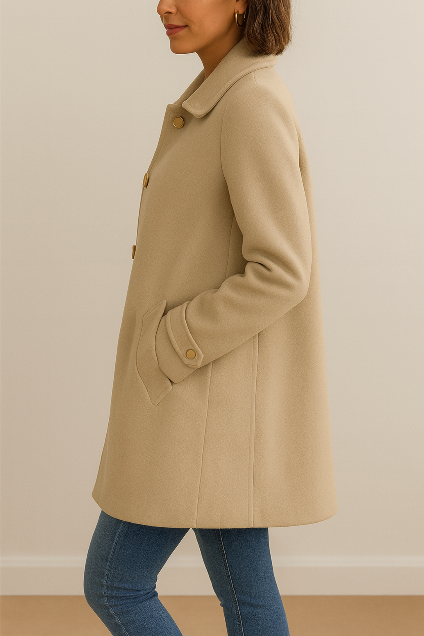 MOANA | Klasický oversize kabát s mašlemi