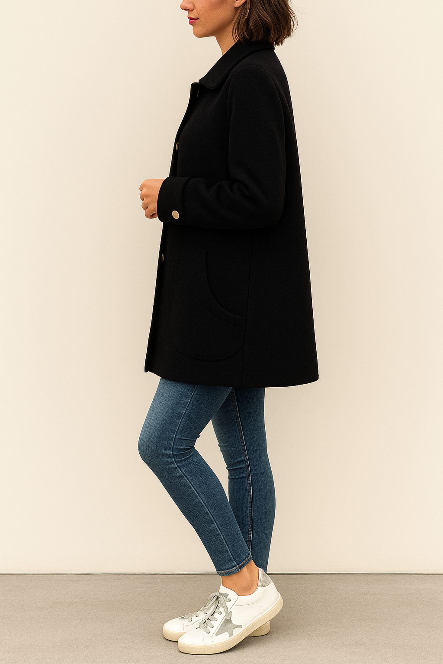 MOANA | Klasický oversize kabát s mašlemi