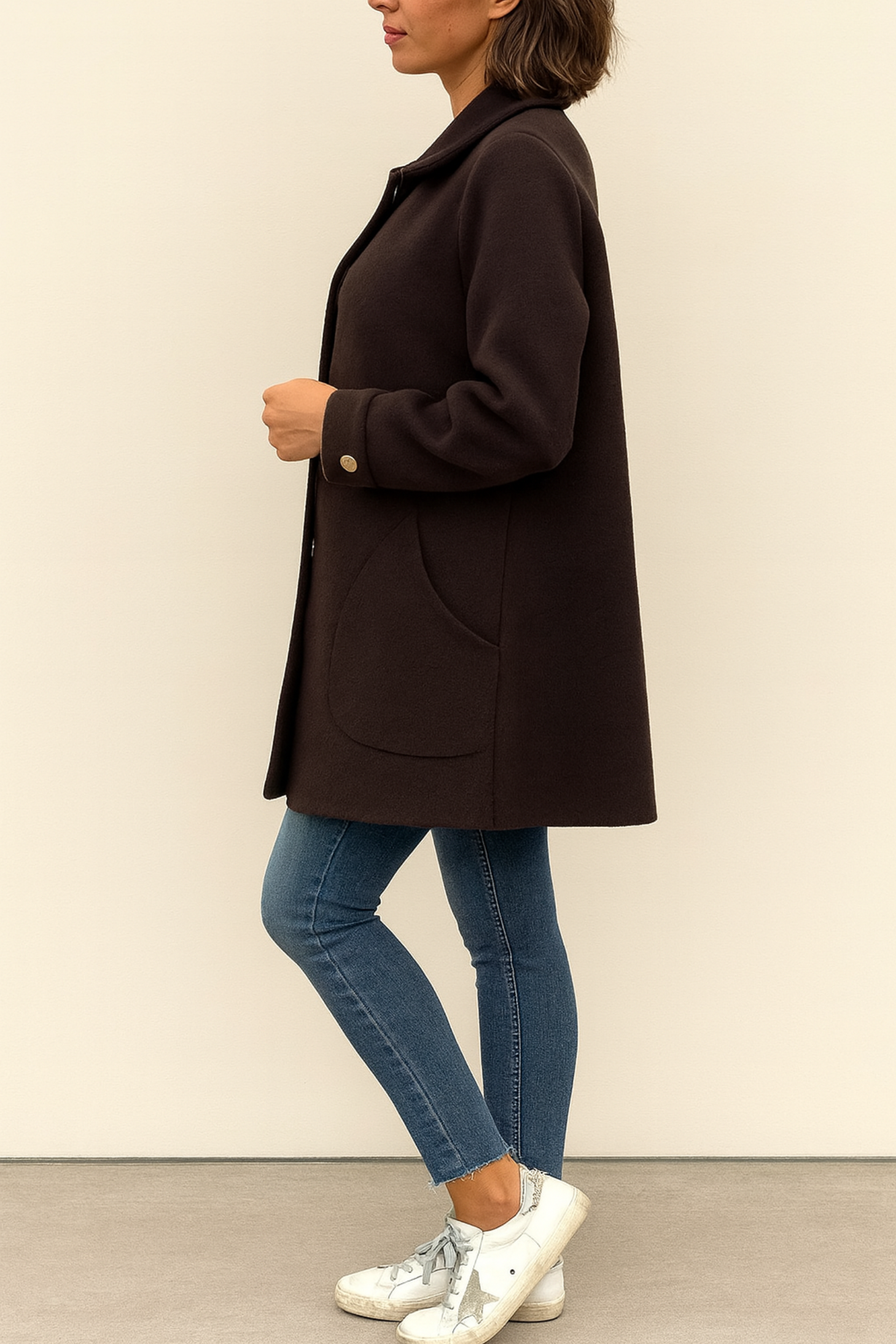 MOANA | Klasický oversize kabát s mašlemi