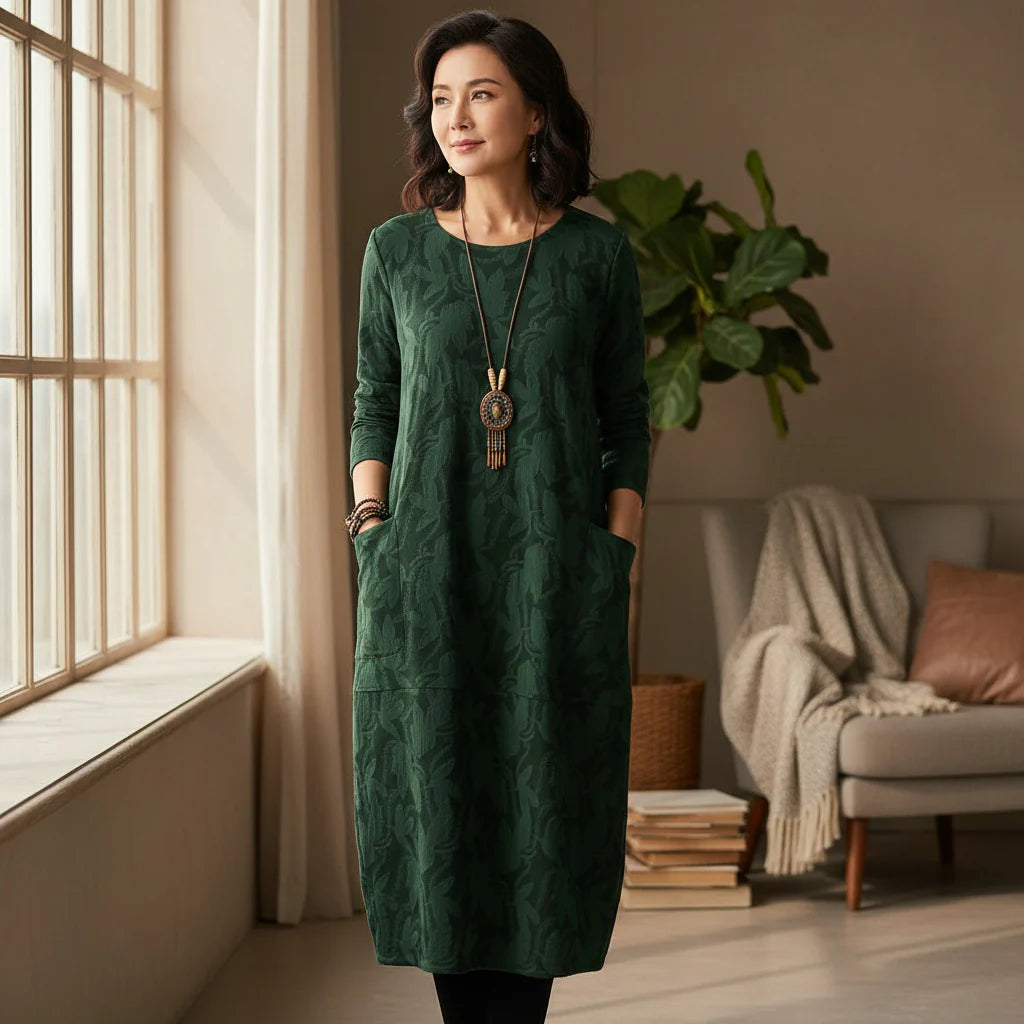 Adriana | Elegantní zimní šaty z žakardu